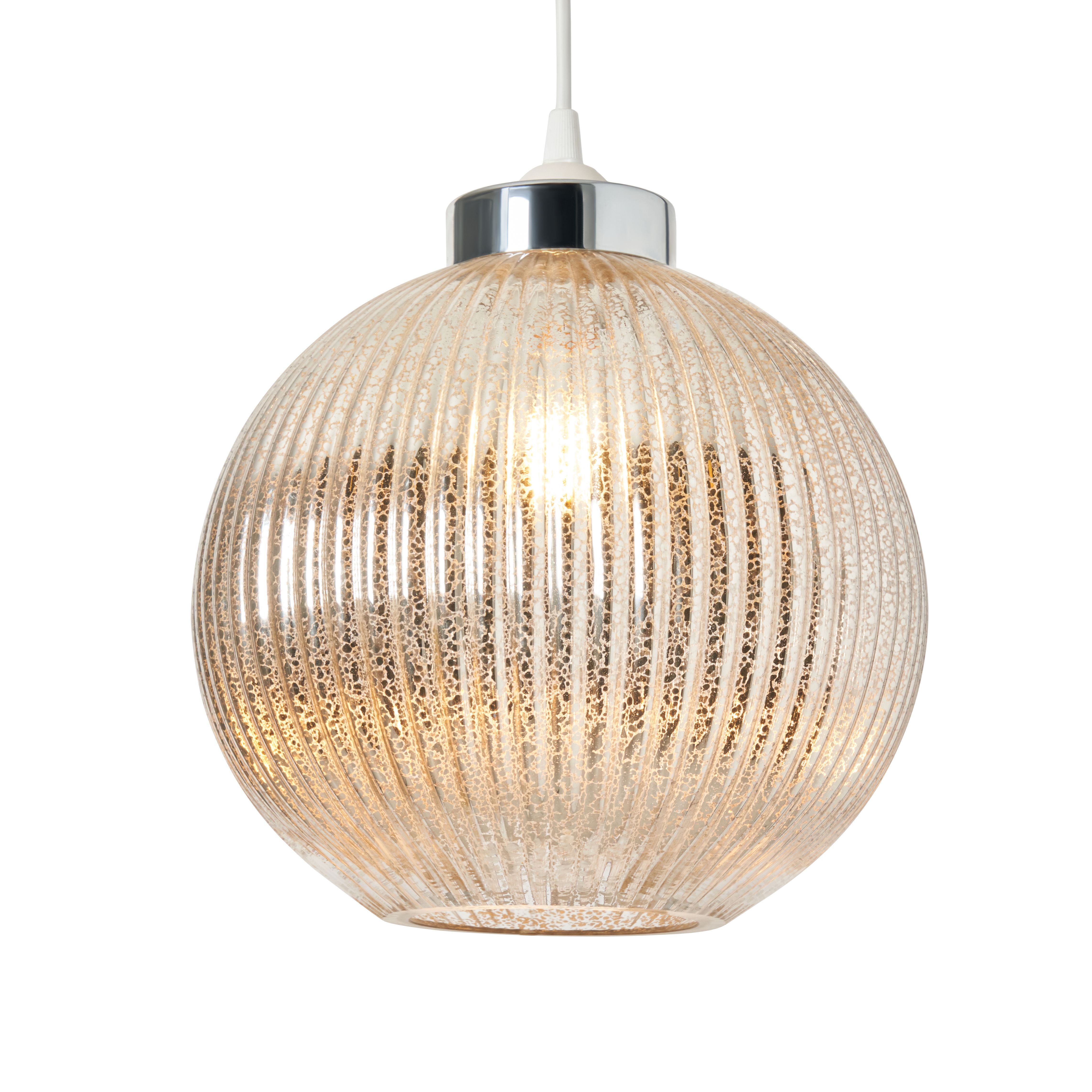 Laguna Ribbed Glass Easy Fit Mercury Glass