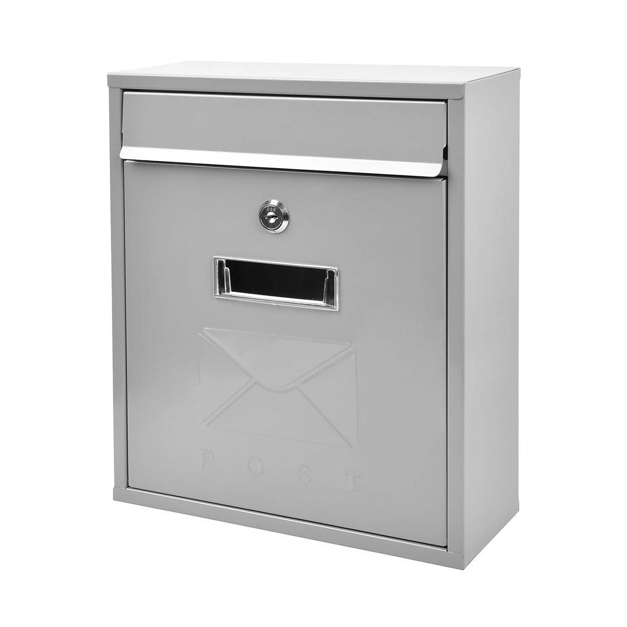 CONTEMPORARY POST BOX SILVER METALLIC