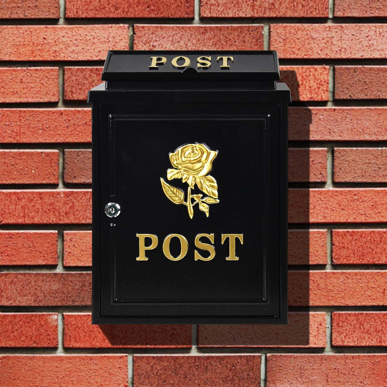 GOLD ROSE POST BOX