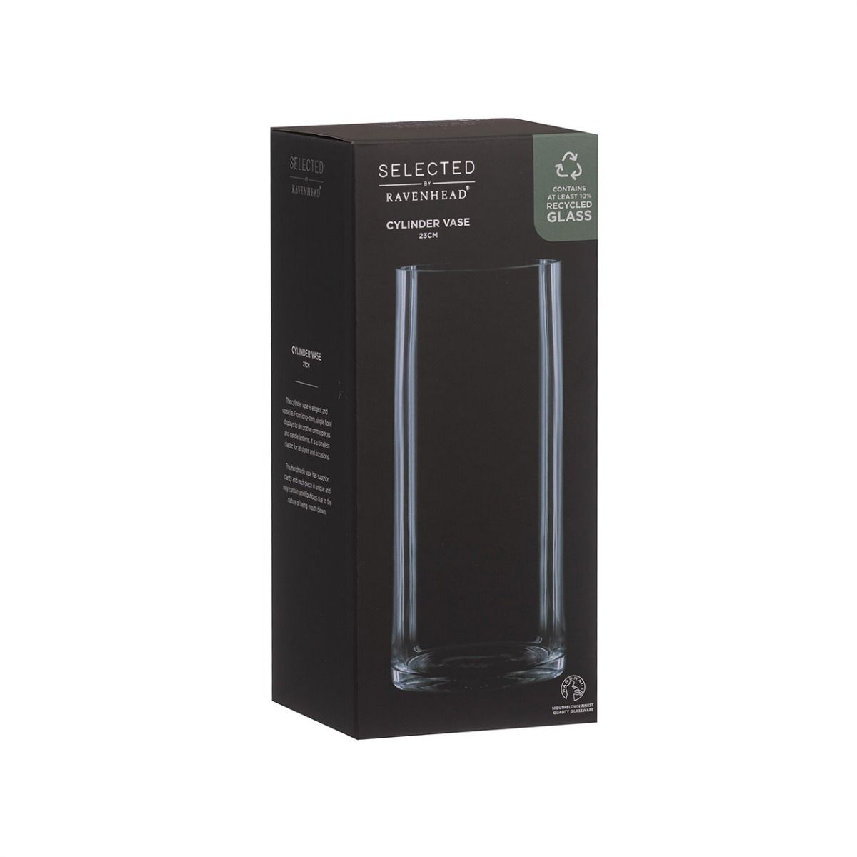 Ravenhead Cylinder Vase 23Cm Gift Boxed