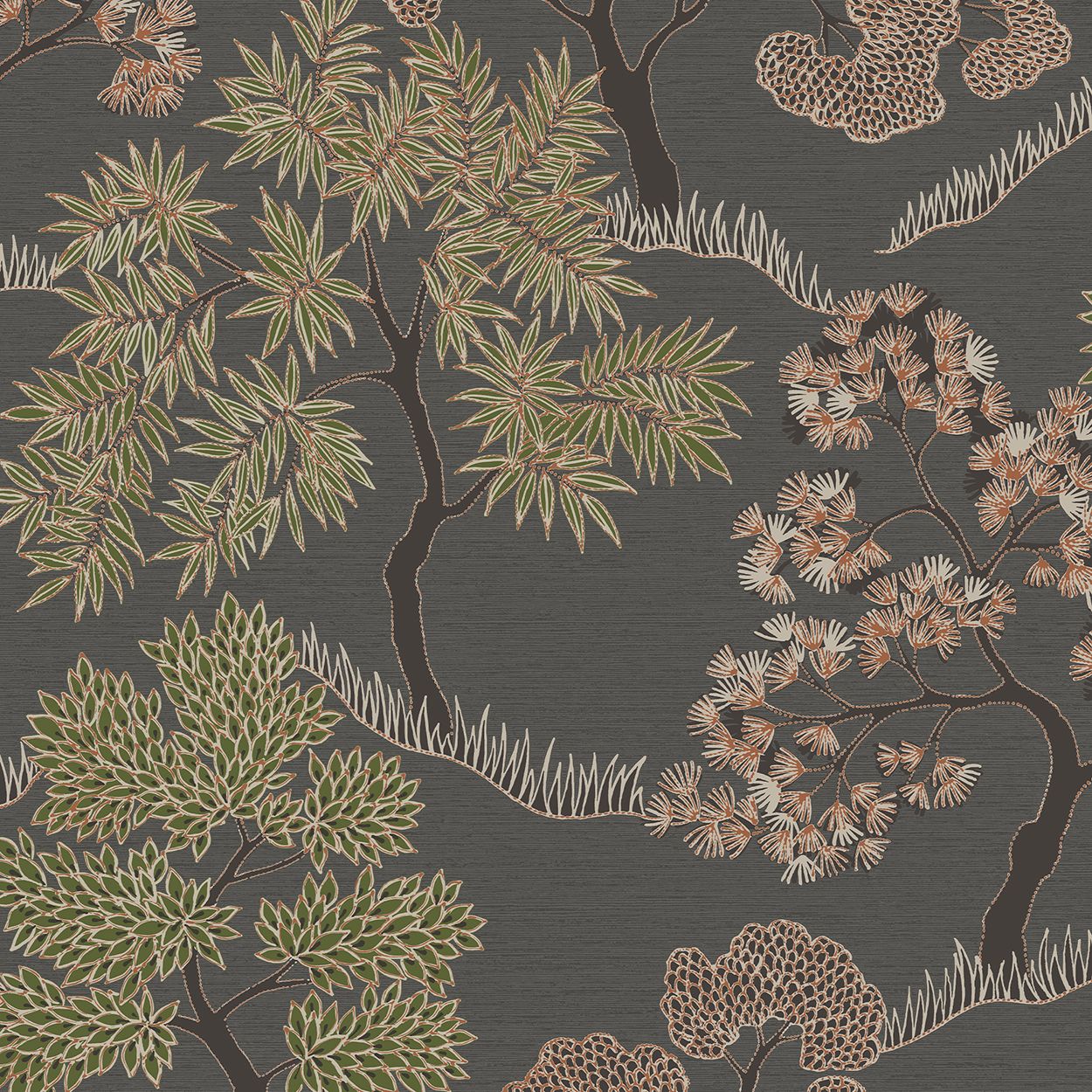 Sublime Trees Charcoal 10M Wallpaper