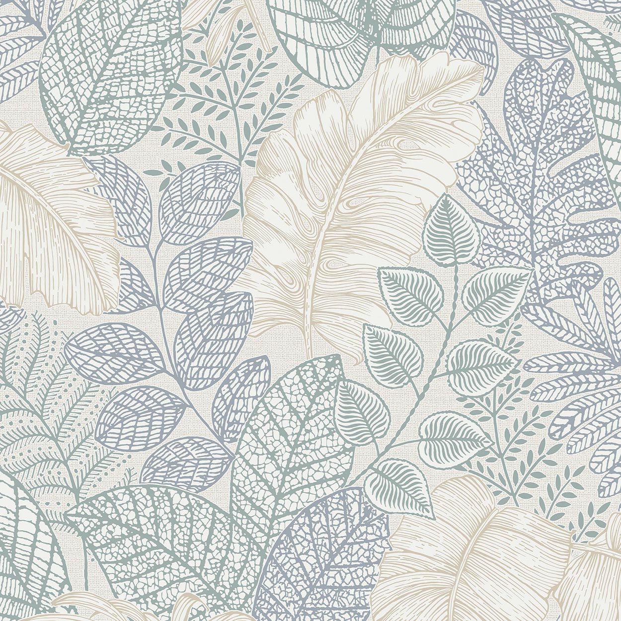 Superfresco Easy Scattered Leaves Duck Egg 10M