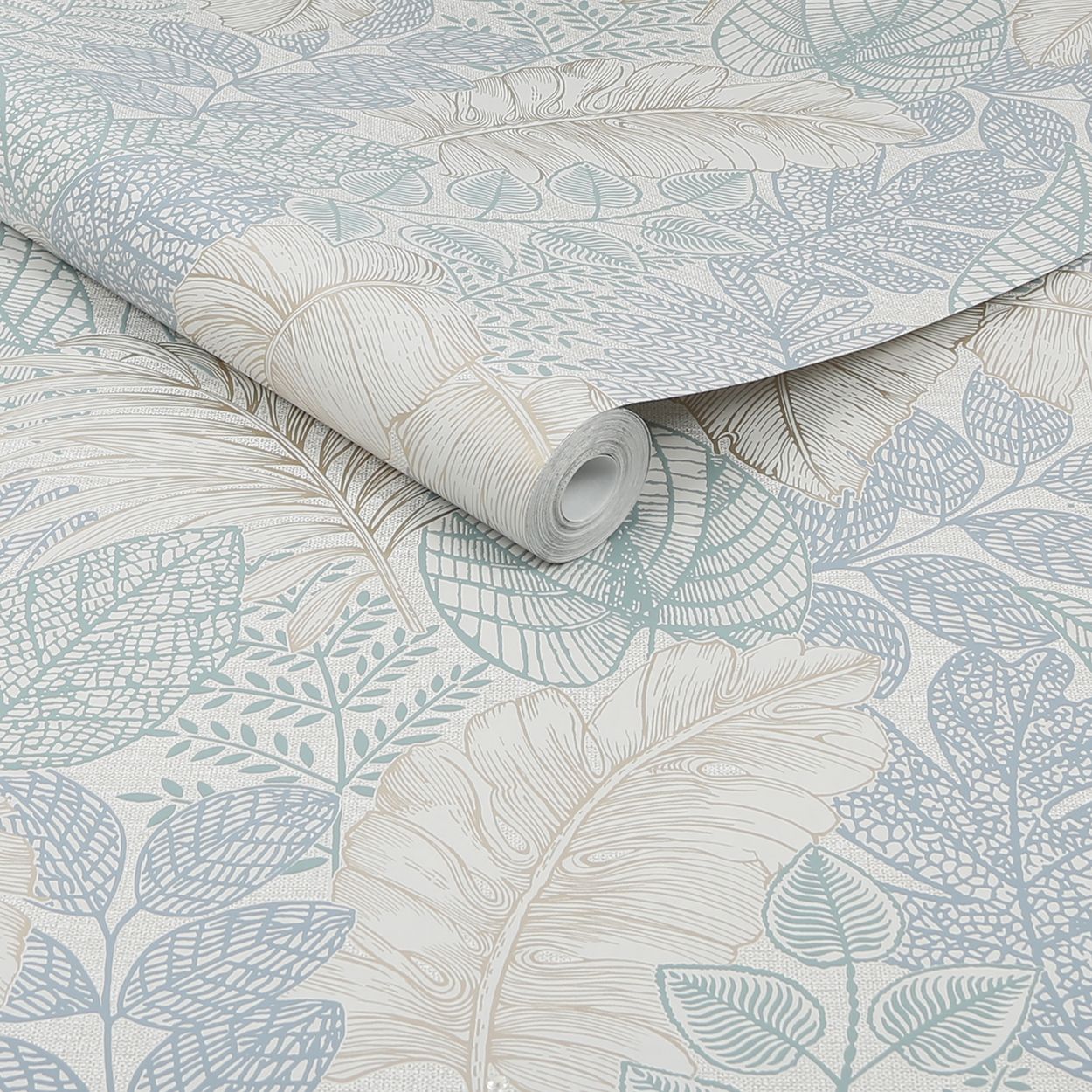 Superfresco Easy Scattered Leaves Duck Egg 10M