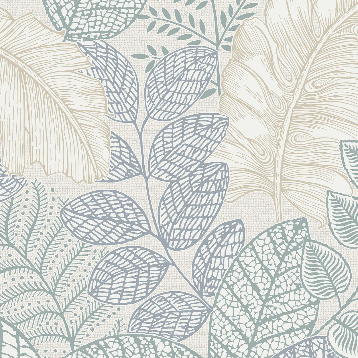 Superfresco Easy Scattered Leaves Duck Egg 10M