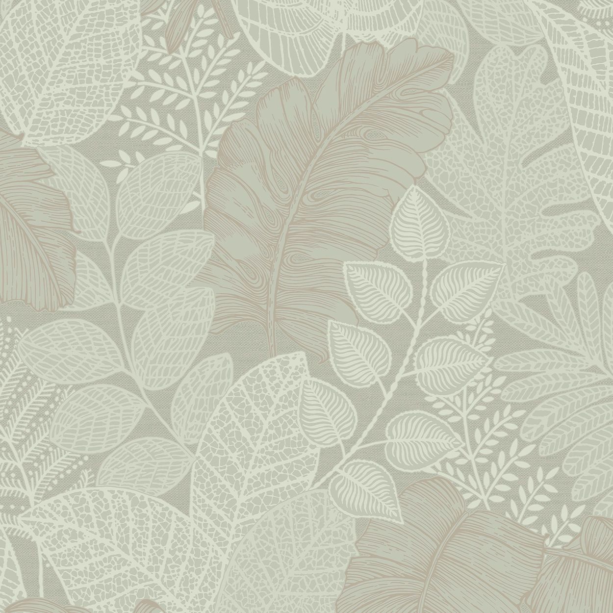 Superfresco Easy Scattered Leaves Sage Green 10M