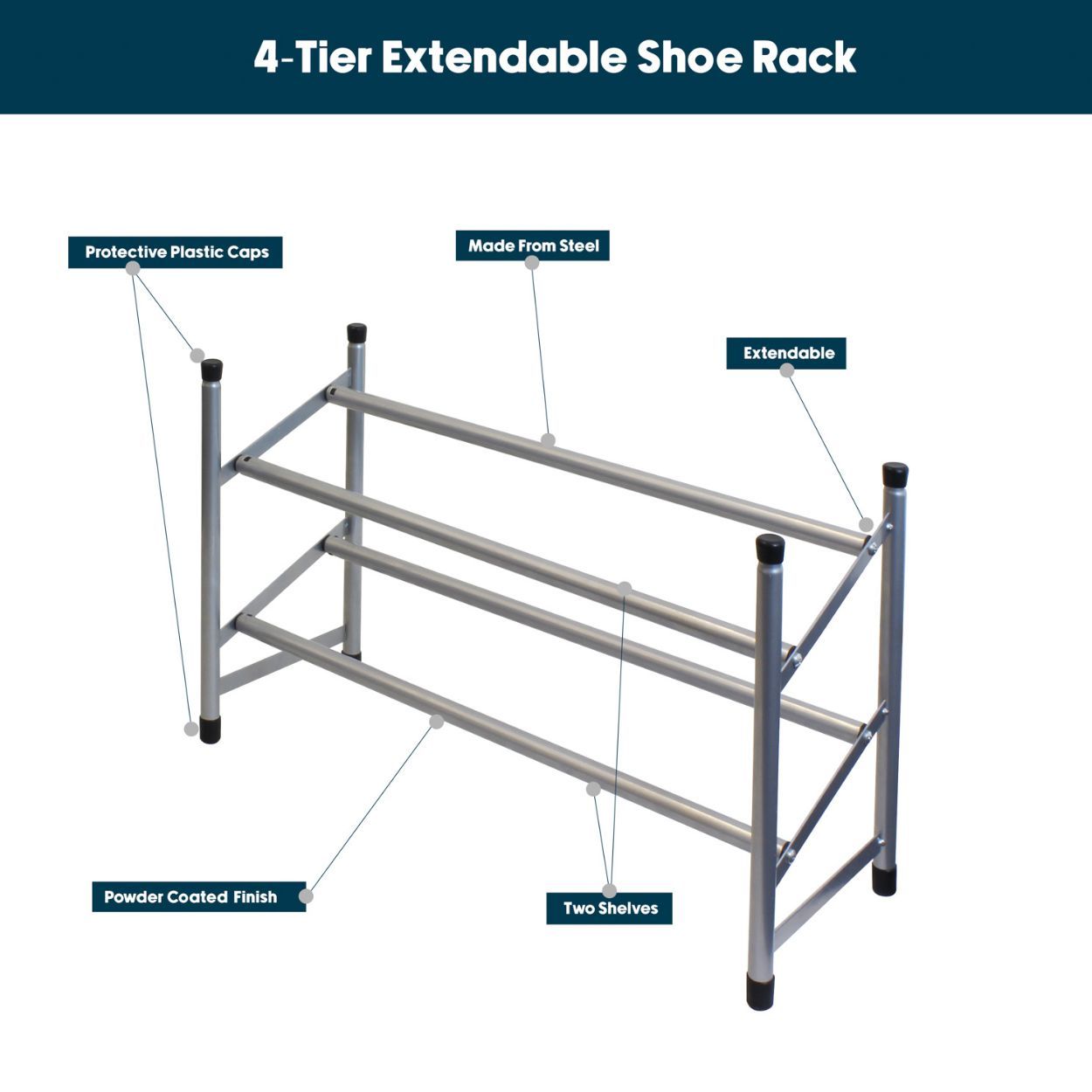 2 Tier Extendable Shoe Rack