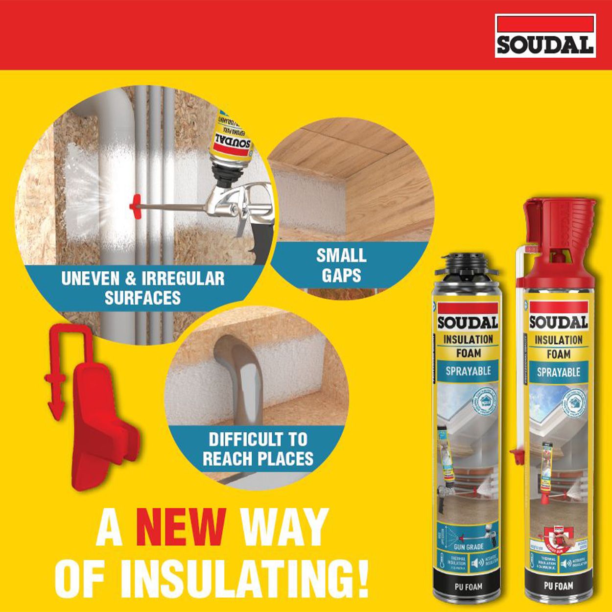 Soudal Sprayable Insulation Foam Genius Gun 750Ml