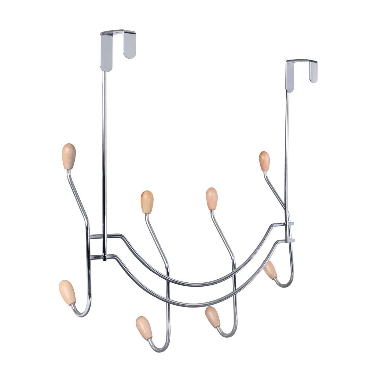 4 Door Hook Curved Hanging Chrome