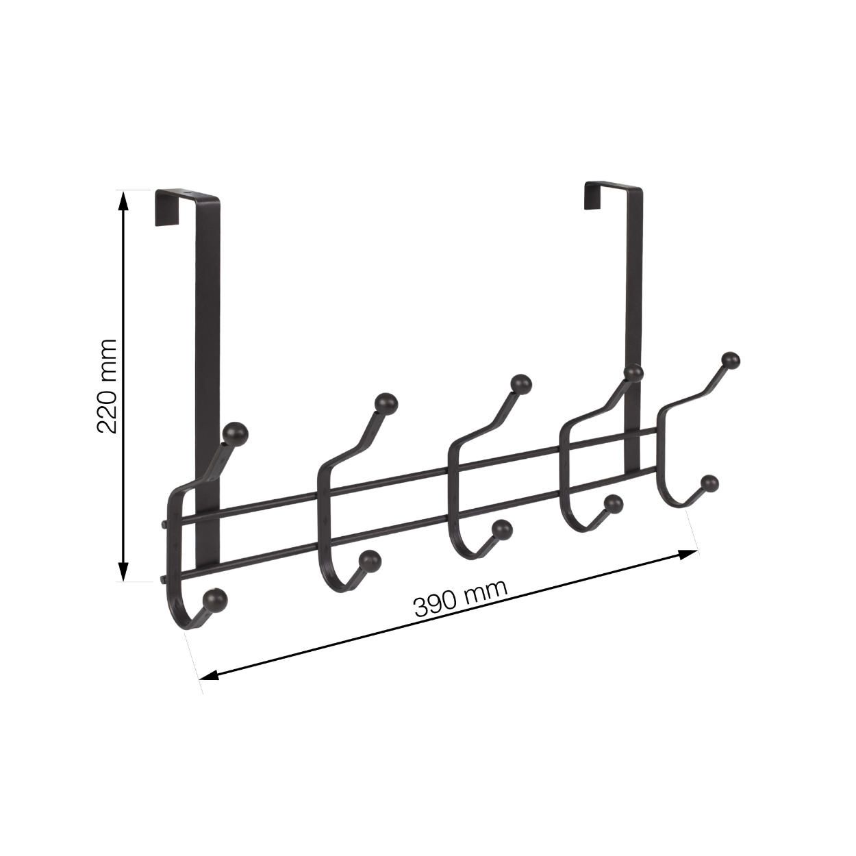 5 Door Hook Hanging Antique Brown