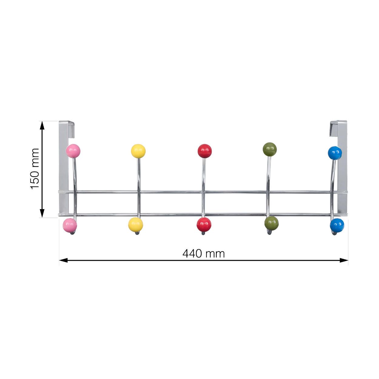 5 Colour Door Hook Hanging Chrome