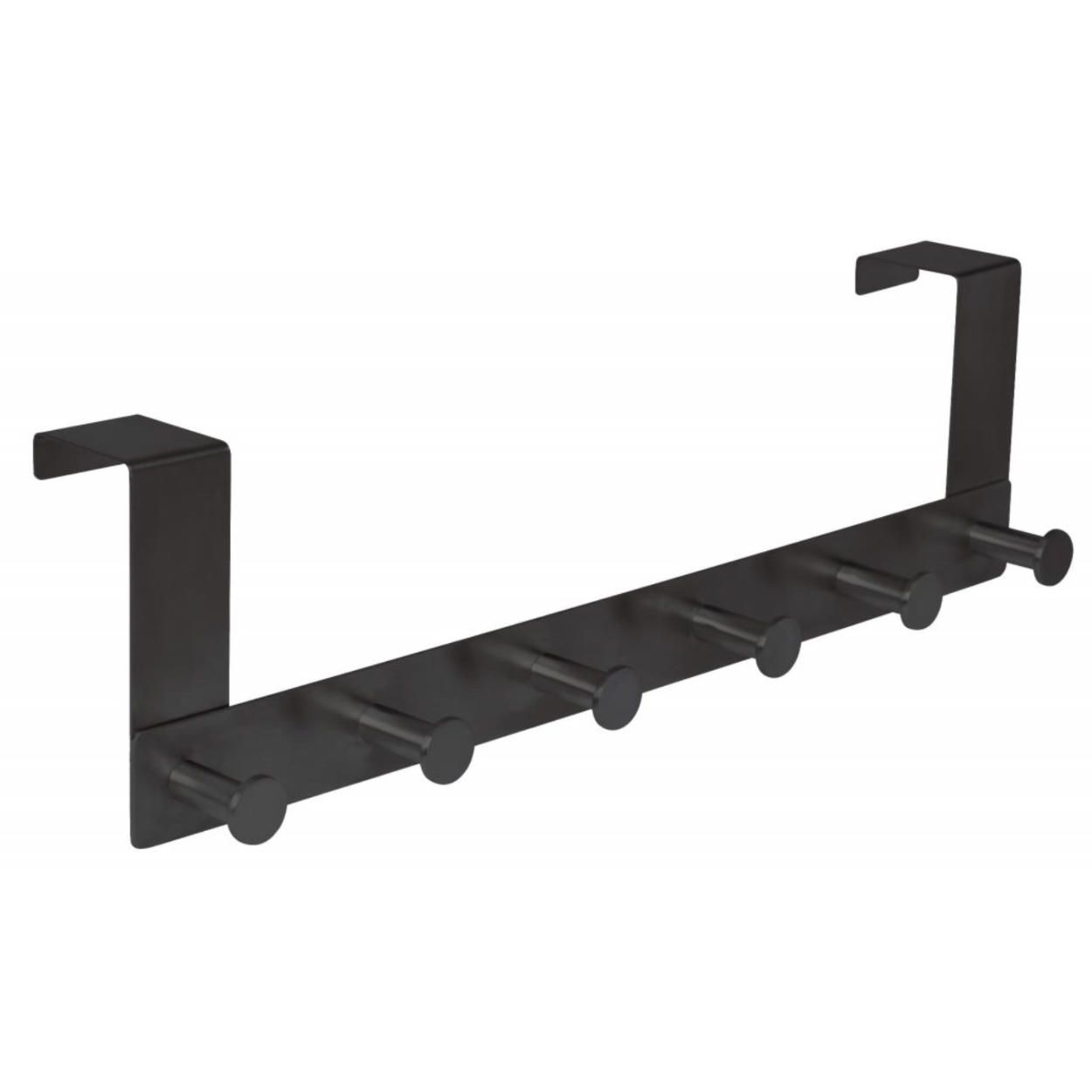 6 Door Round Hook Hanging Black Stainless Steel