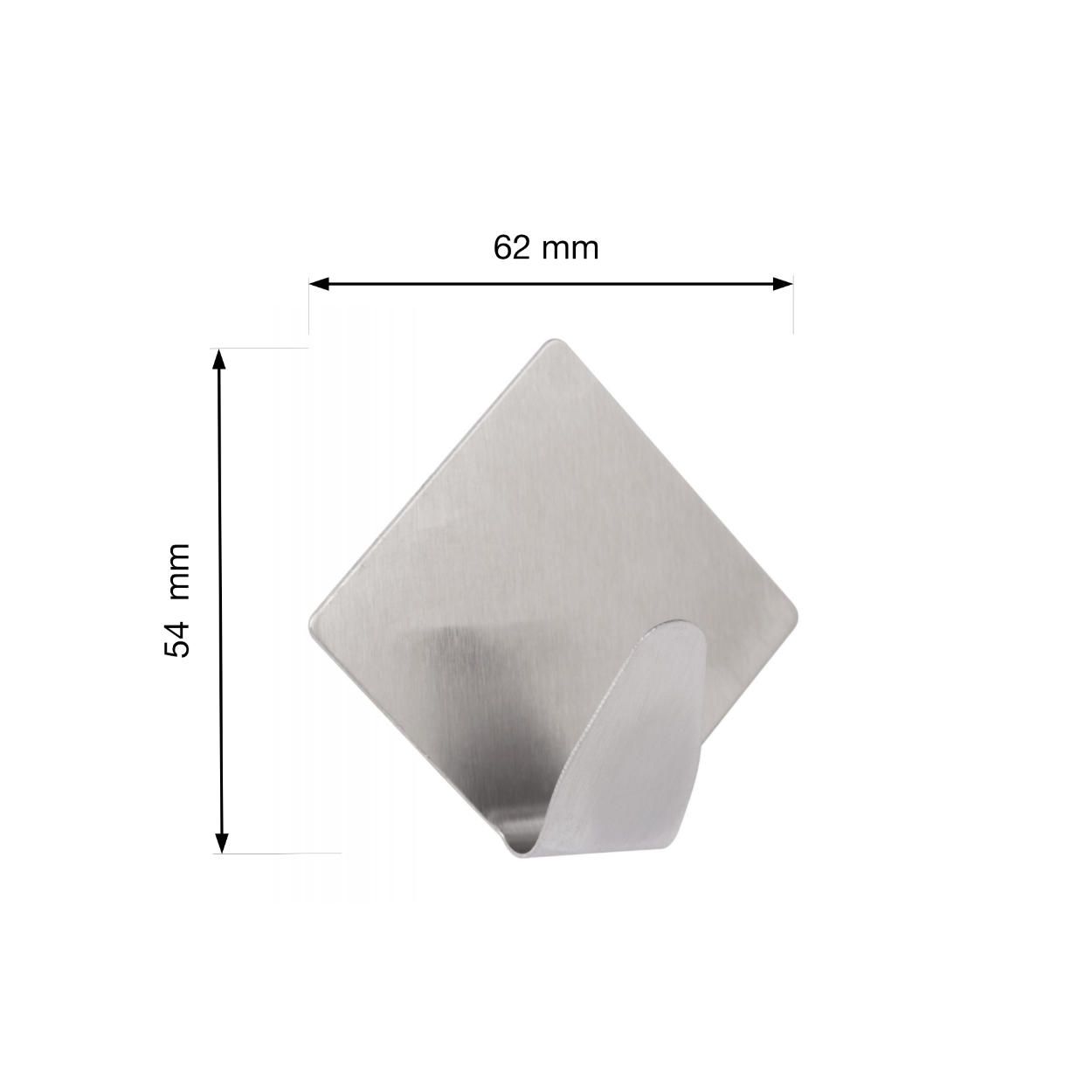 Rhombus Hook Self Adhesive Stainless Steel 2 Pack