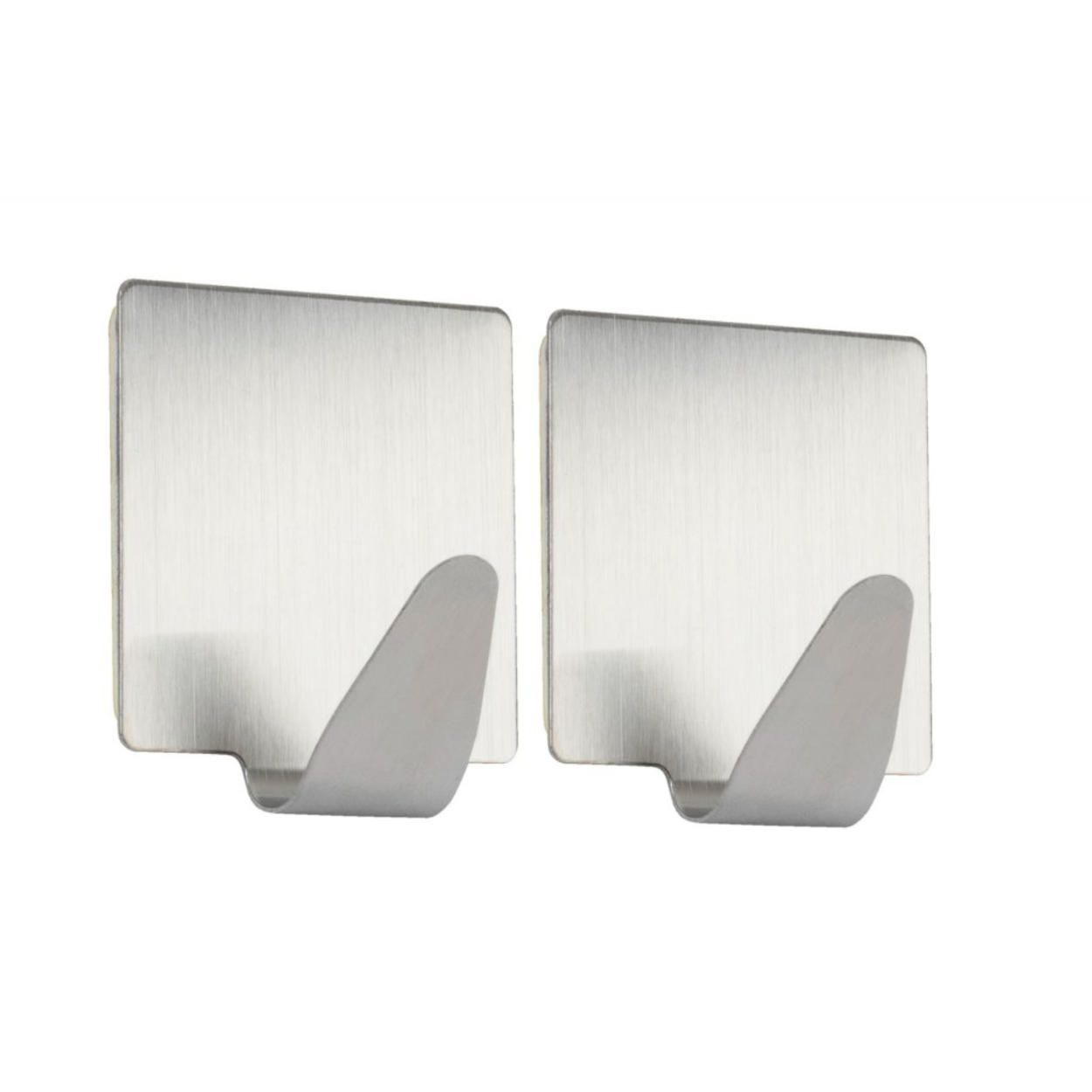 Angular Hook Self-Adhesive Stainless Steel 2 Pack