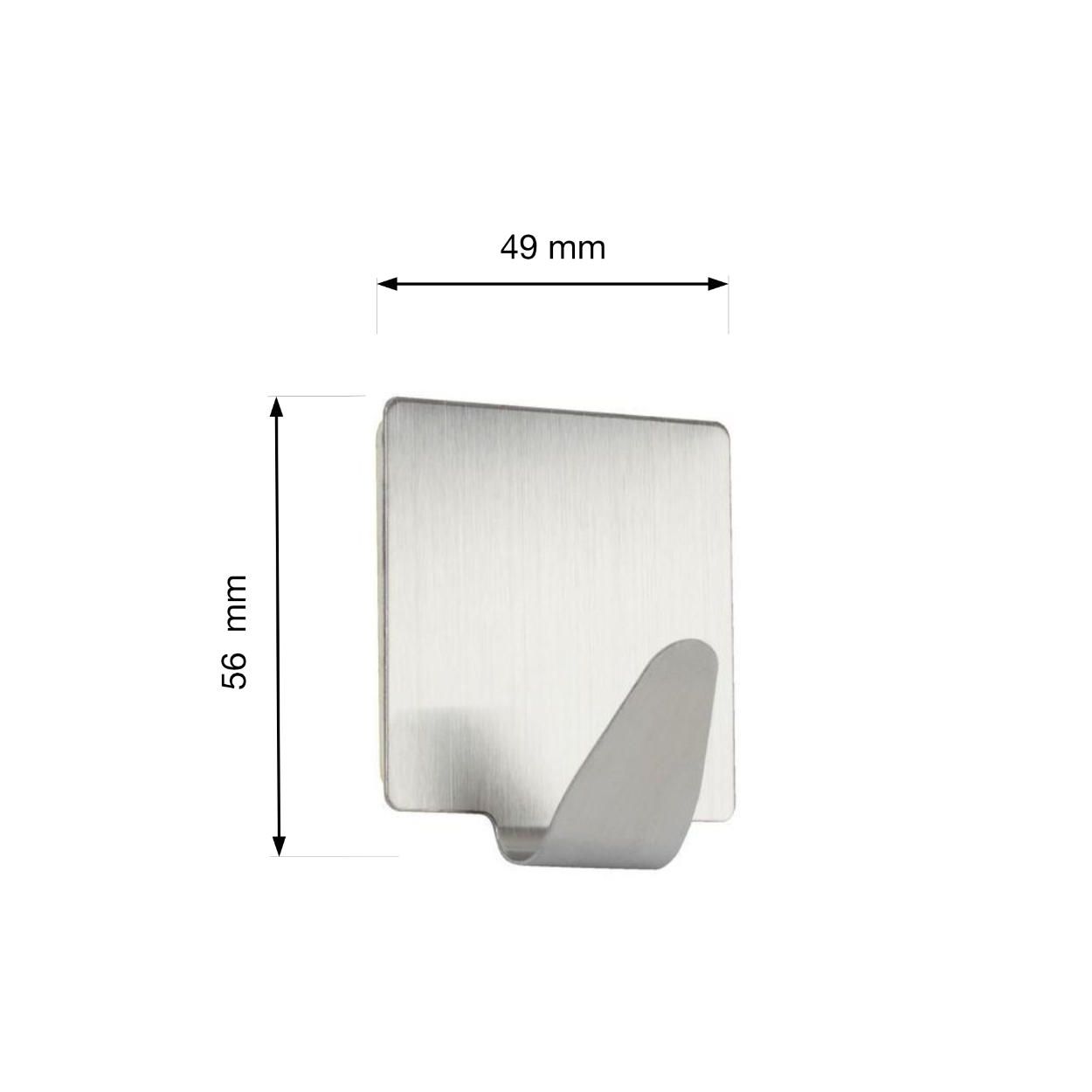 Angular Hook Self-Adhesive Stainless Steel 2 Pack