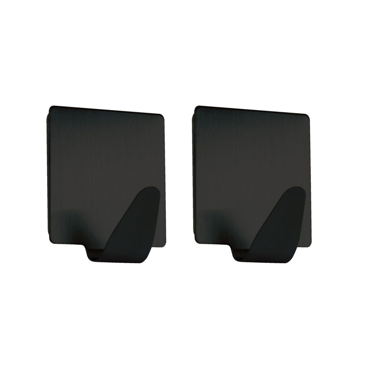 Large Angular Hook Black Stainless Steel 2 Pack