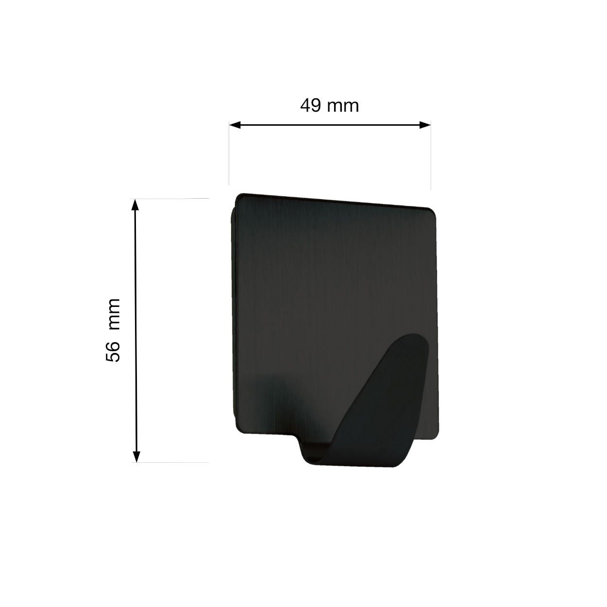 Large Angular Hook Black Stainless Steel 2 Pack