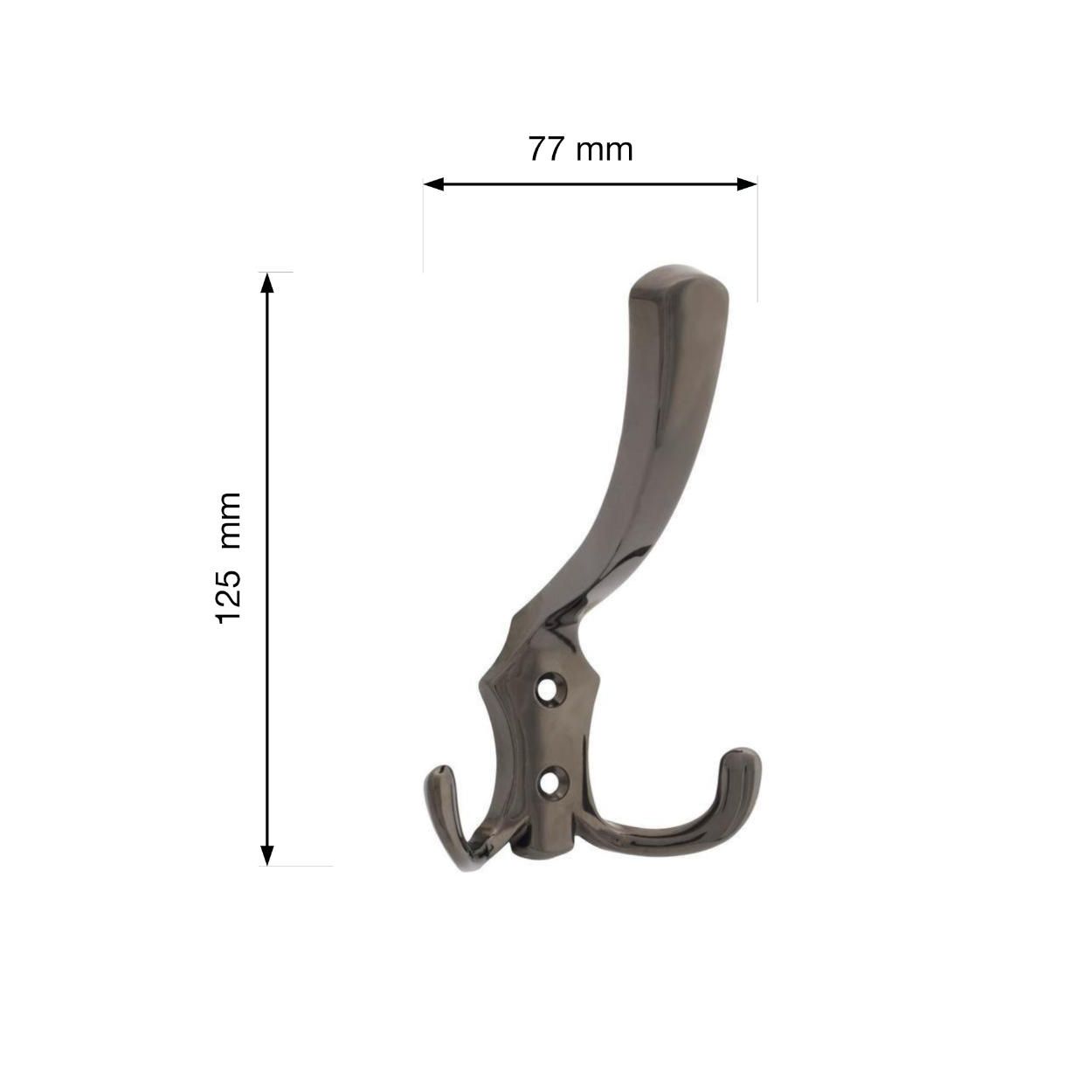 Romana I Hook Black Nickel