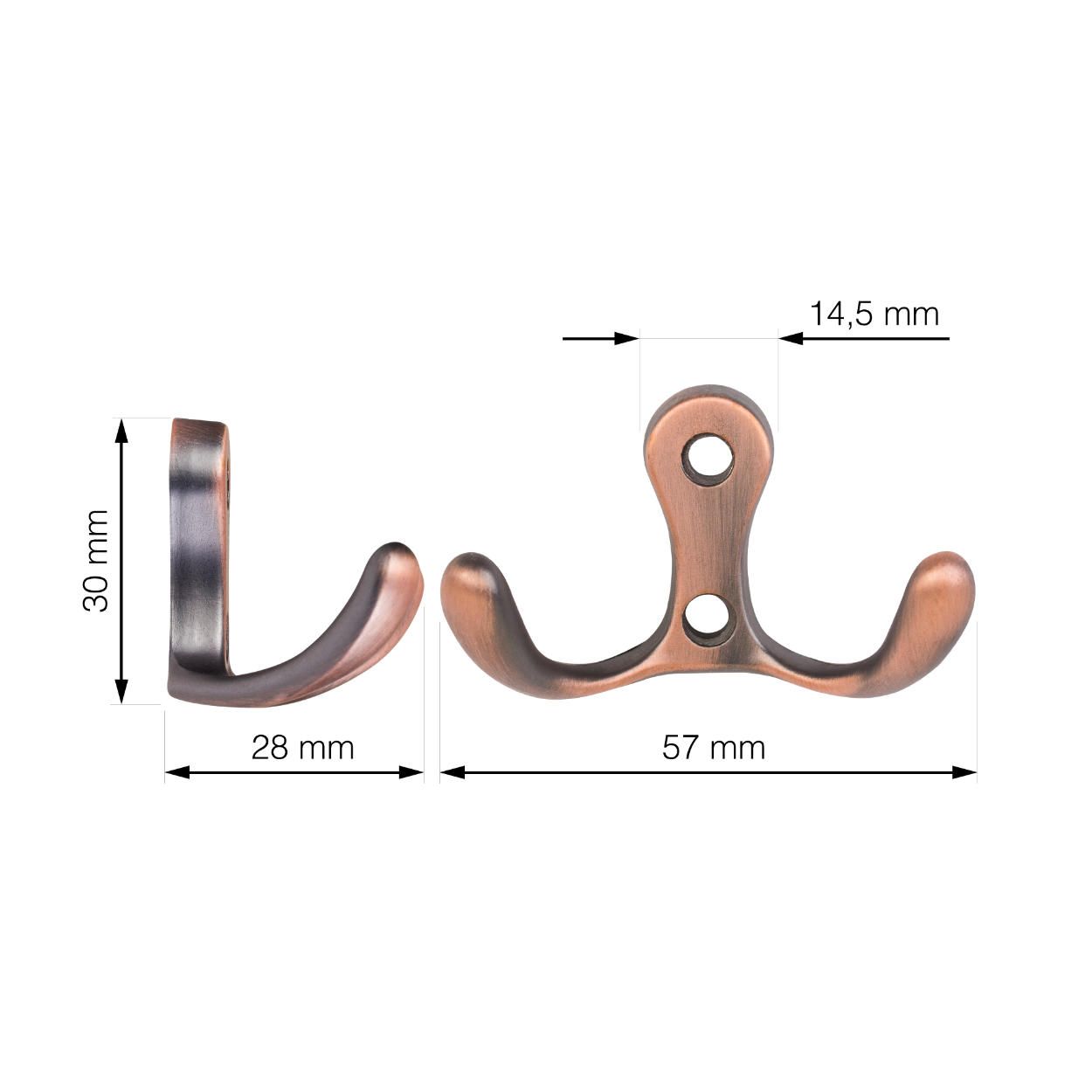 Romero II Hook Antique Copper