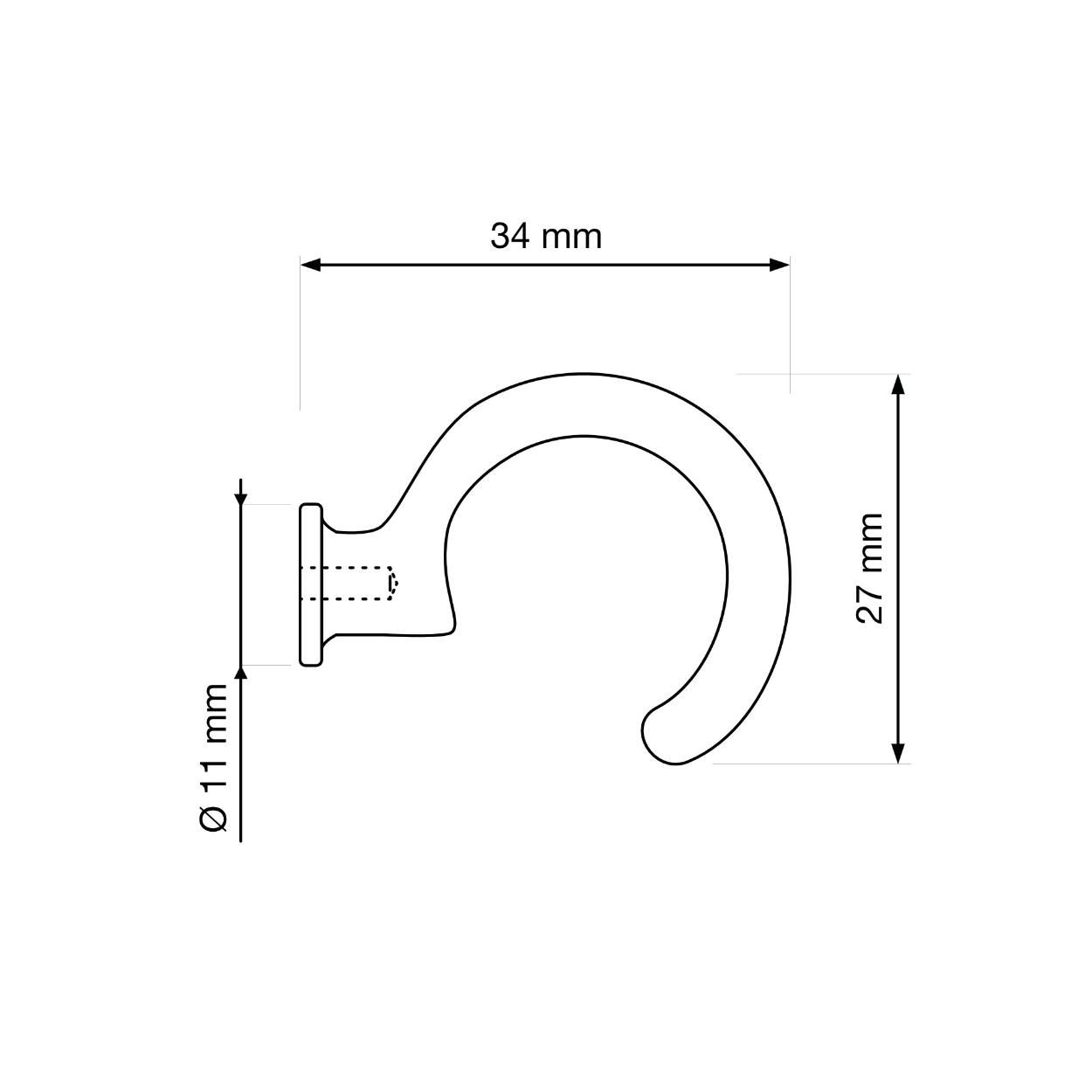 Brent II Hook Antique Brass
