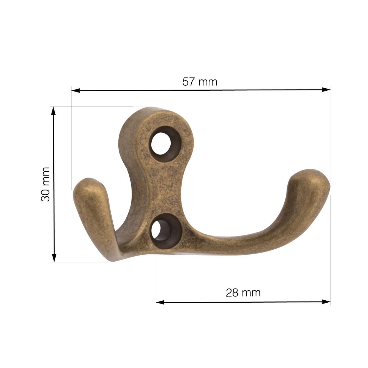 Romero II Hook Antique Brass