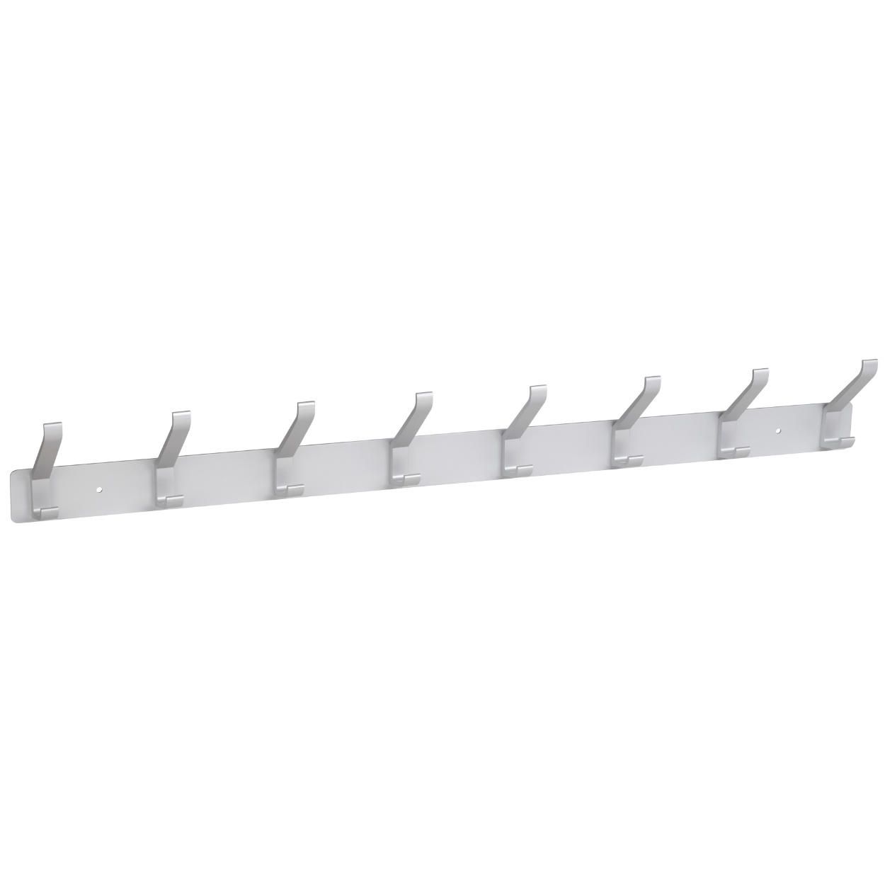 8 Hook Coat Rail - Aluminium
