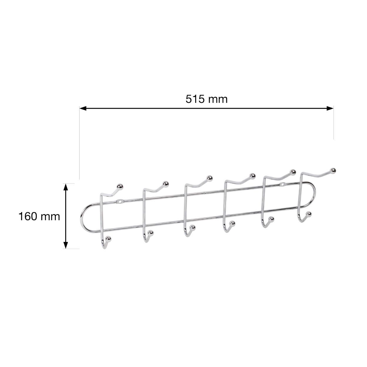 6 Hook Rail - Chrome