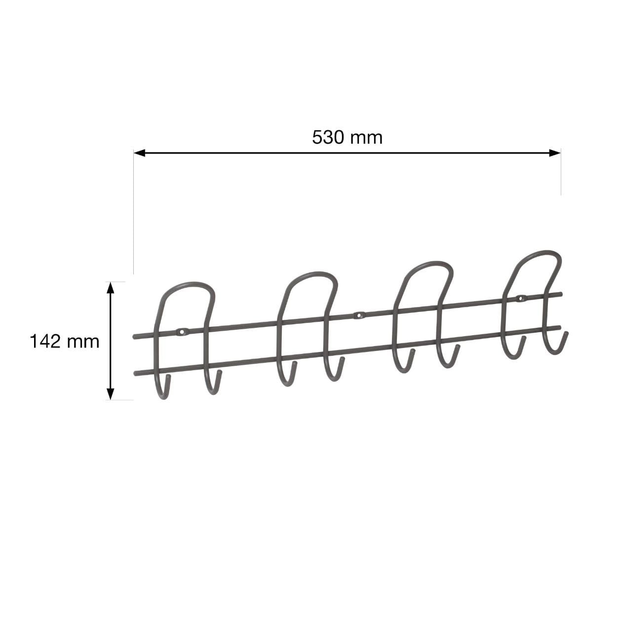 4 Double Hook Rail -Grey