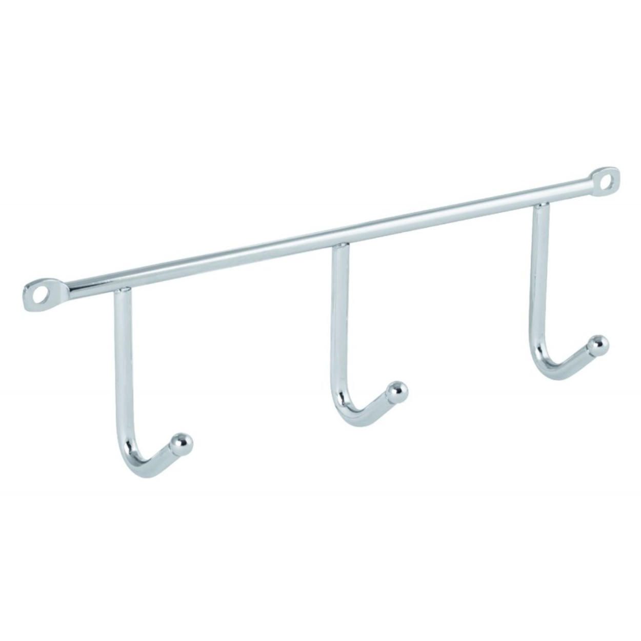 3 Hook Rail - Chrome