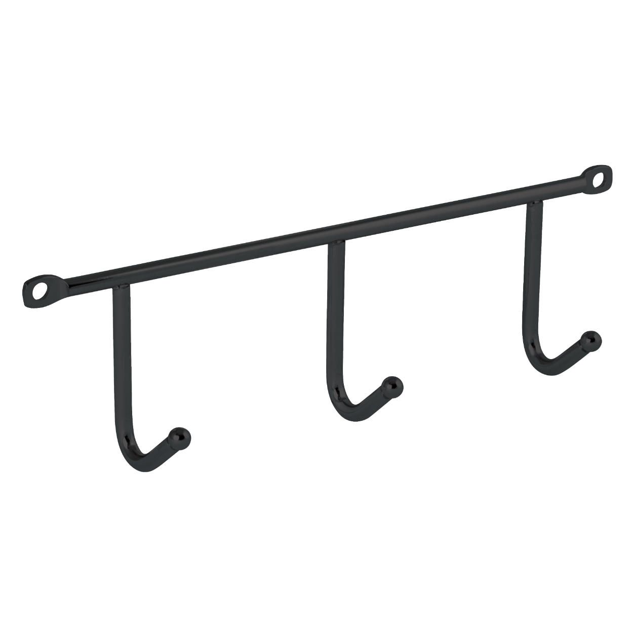 3 Hook Rail - Black