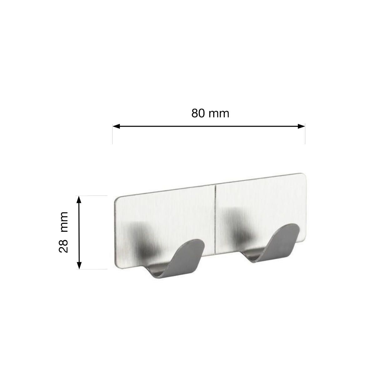 2 Hook Self Adhesive - Stainless Steel