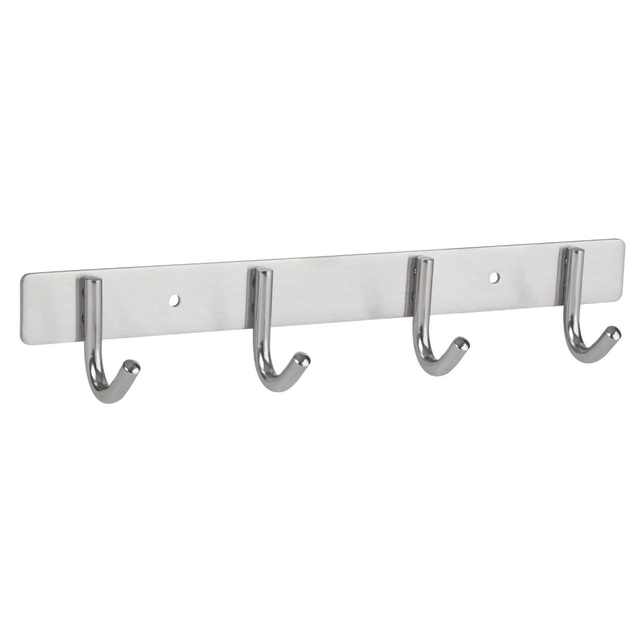 4 Hook Rail - Stainless Steel
