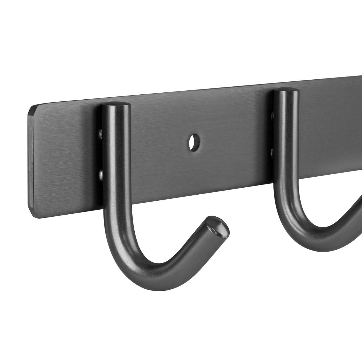 4 Hook Rail - Anthracite Stainless Steel