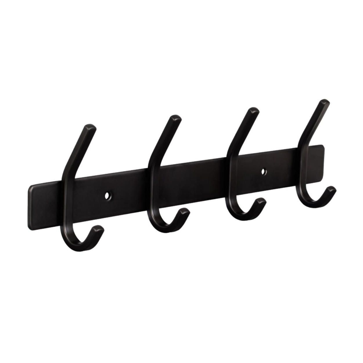4 Hook Rail - Black Stainless Steel