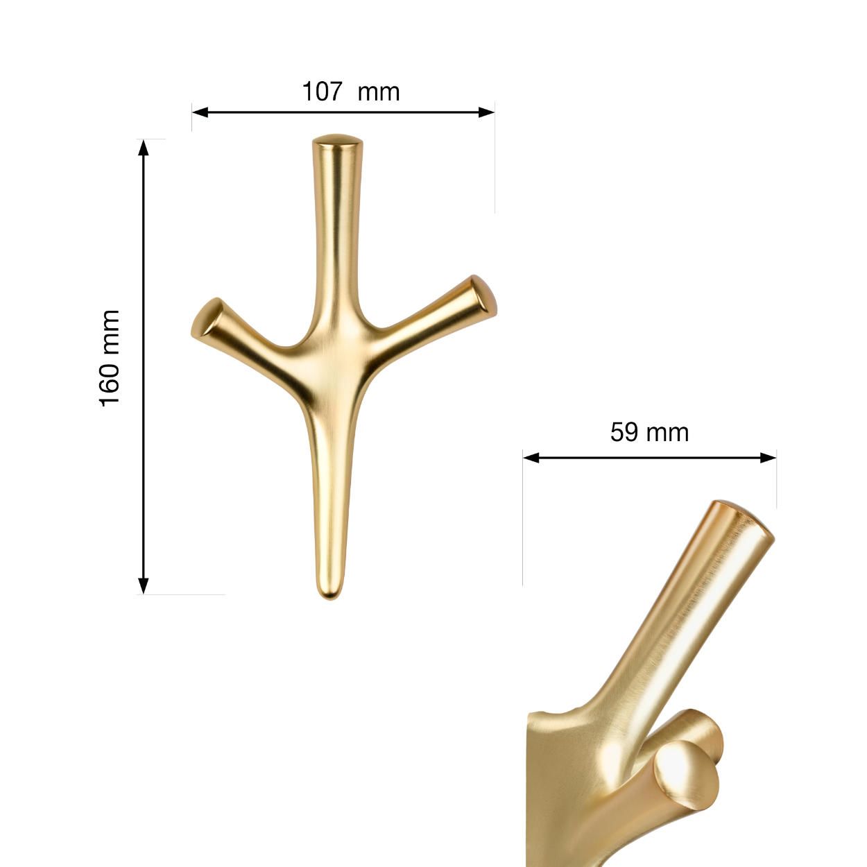 Amioso I Hook Brushed Brass