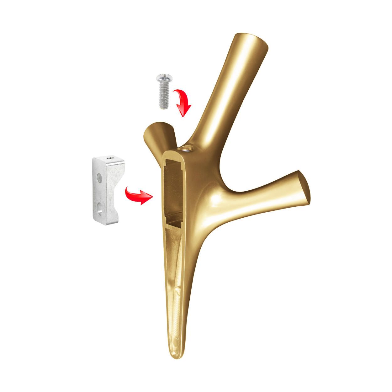 Amioso I Hook Brushed Brass