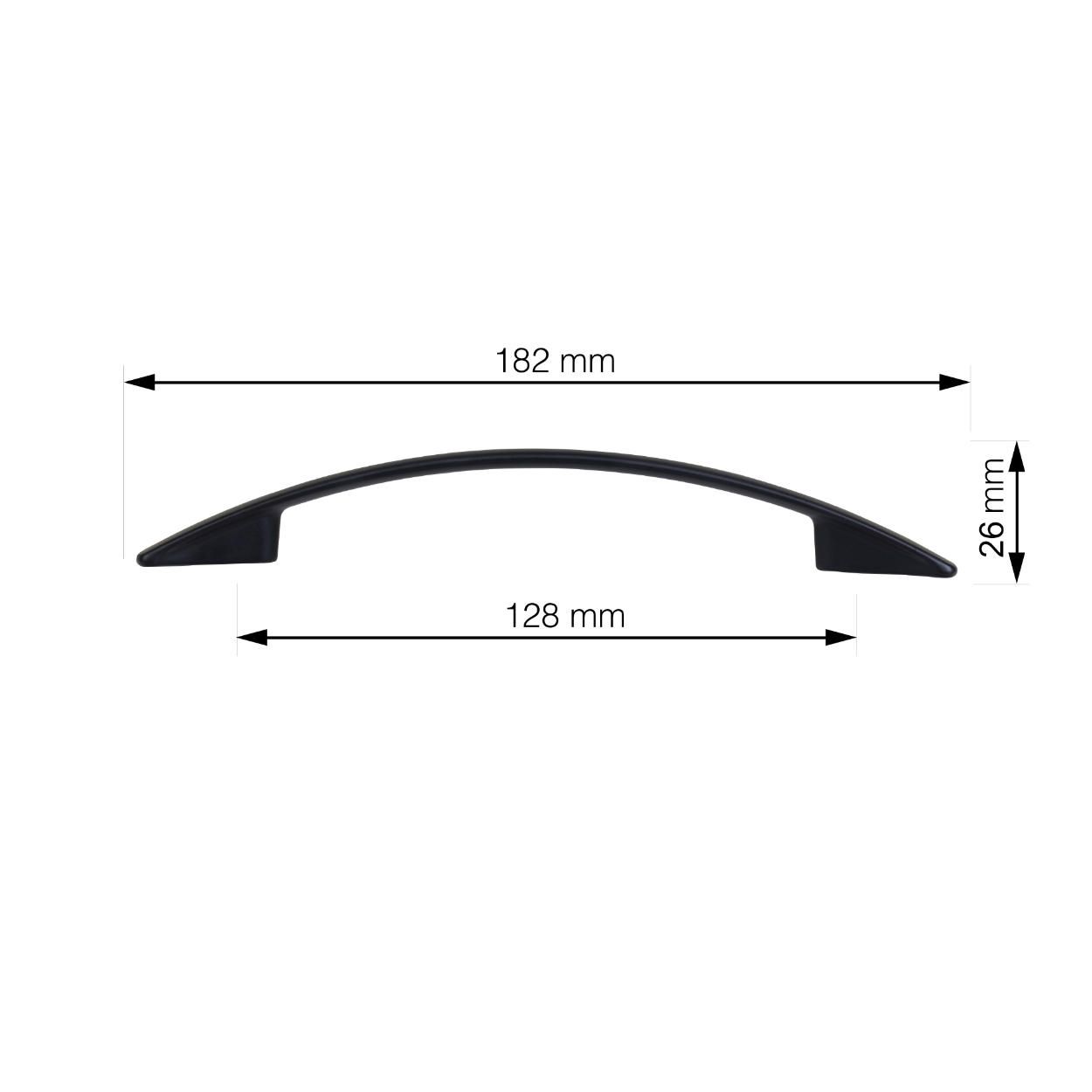 Nevada Handle Matt Black 128mm