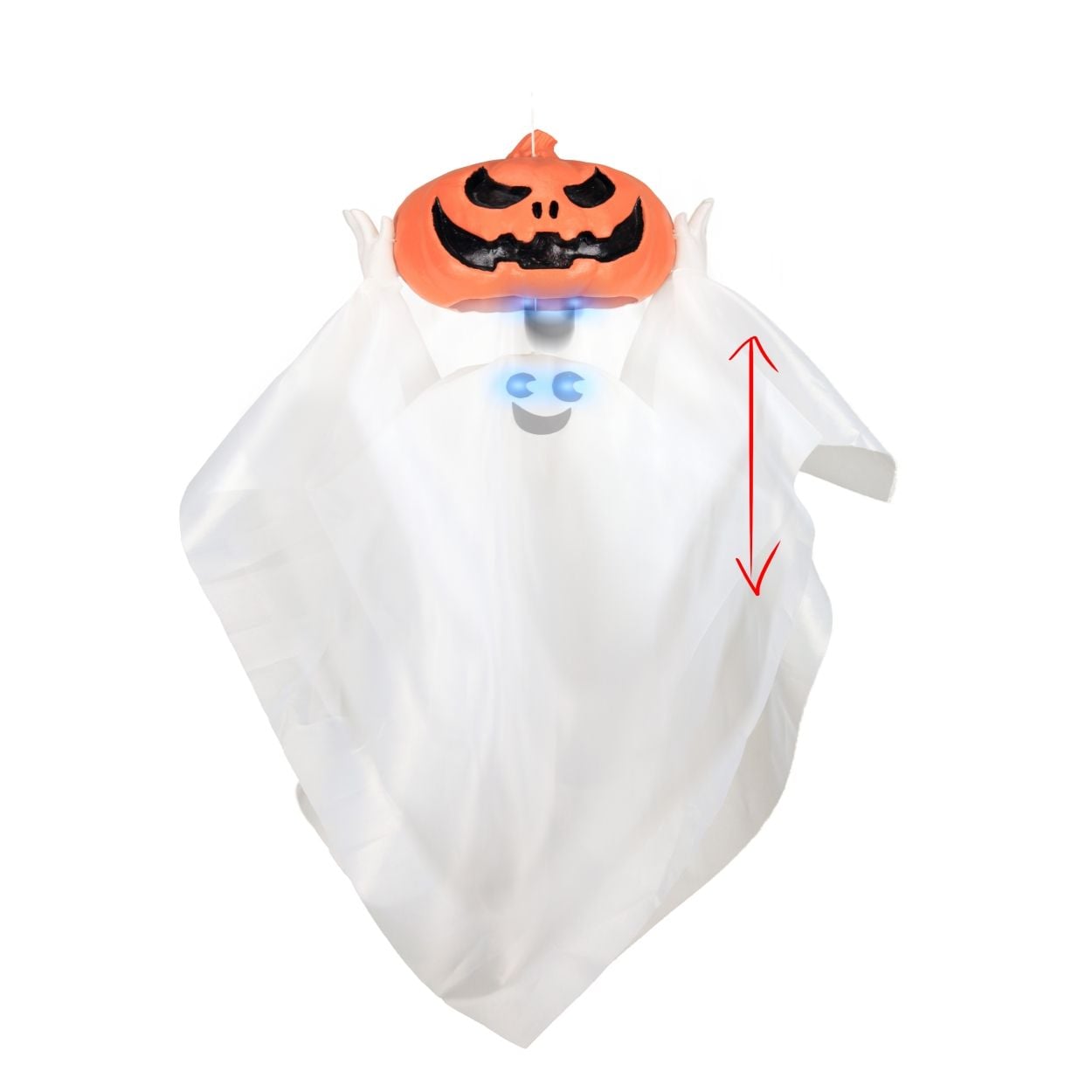 Hanging Ghost & Pumpkin with LED 90cm