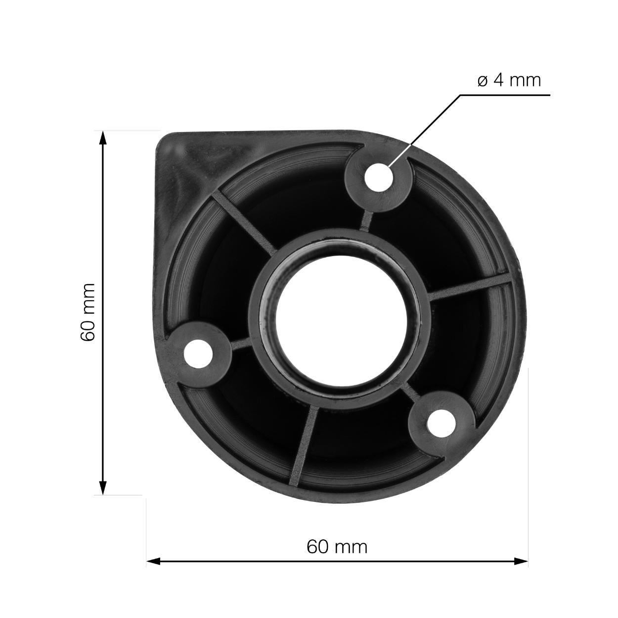 Socket Leg Plastic Black 96-150mm