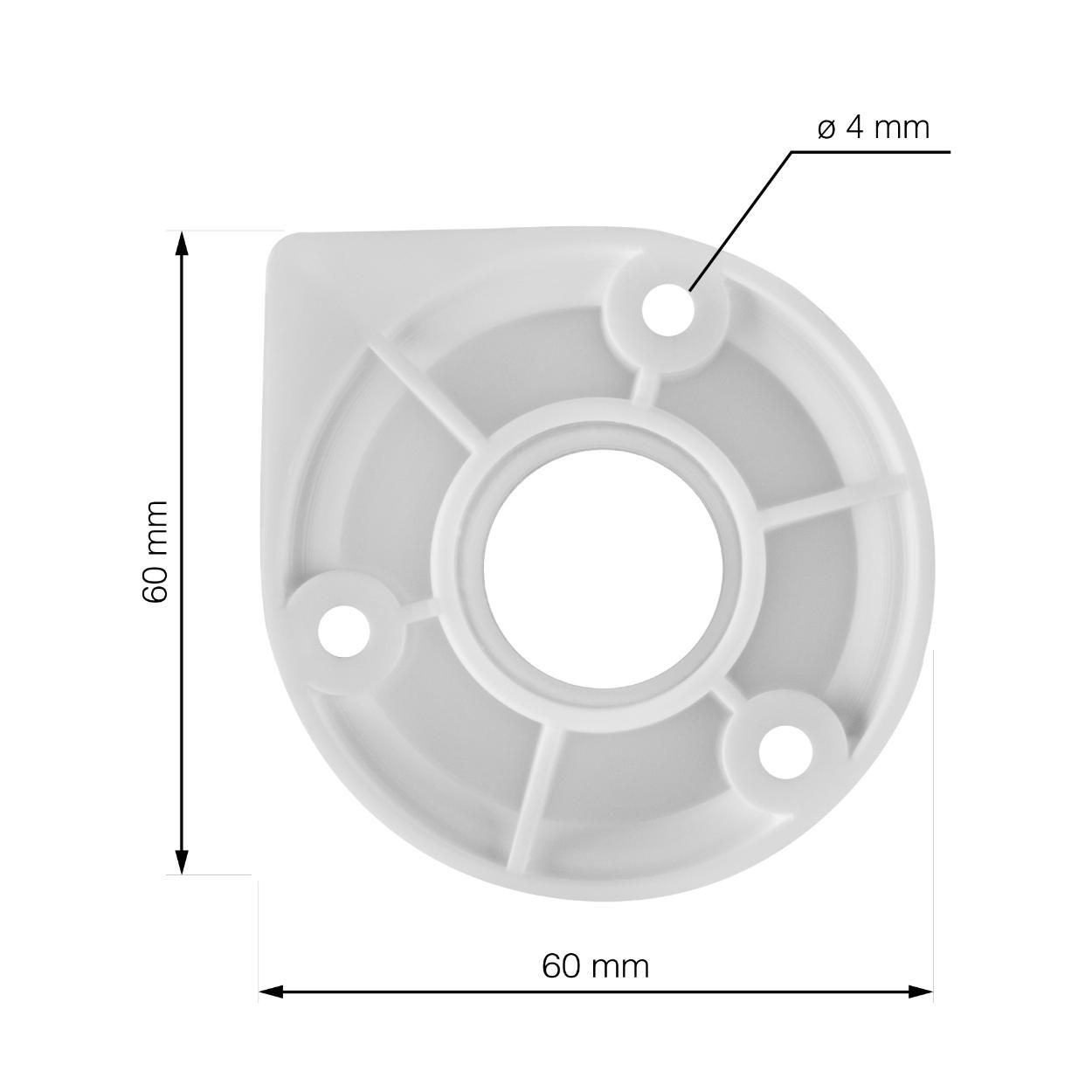 Socket for Furniture Leg Plastic White