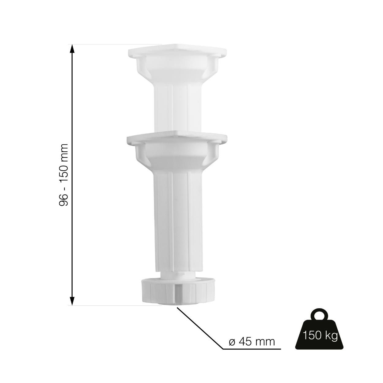 Socket for Furniture Leg Plastic White