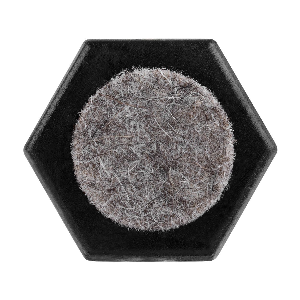 Adjusting Screw with Felt Pad Black M10x35mm 2Pk