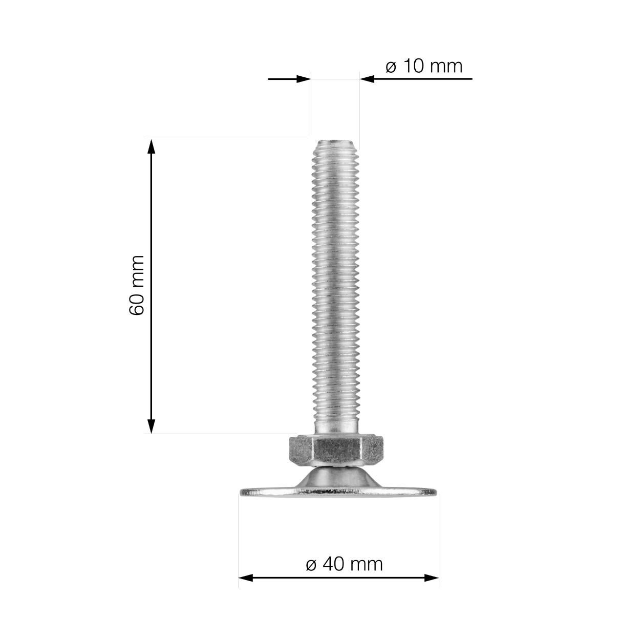 Adjusting Screw Zinc Plated 10x60mm 2Pk