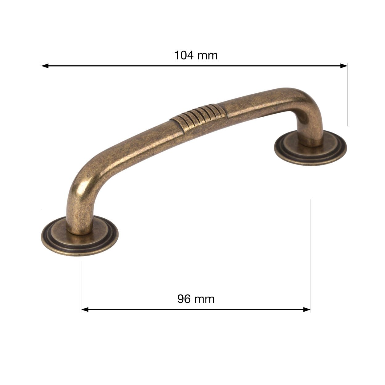 Cascia Handle Brass Antique 96mm