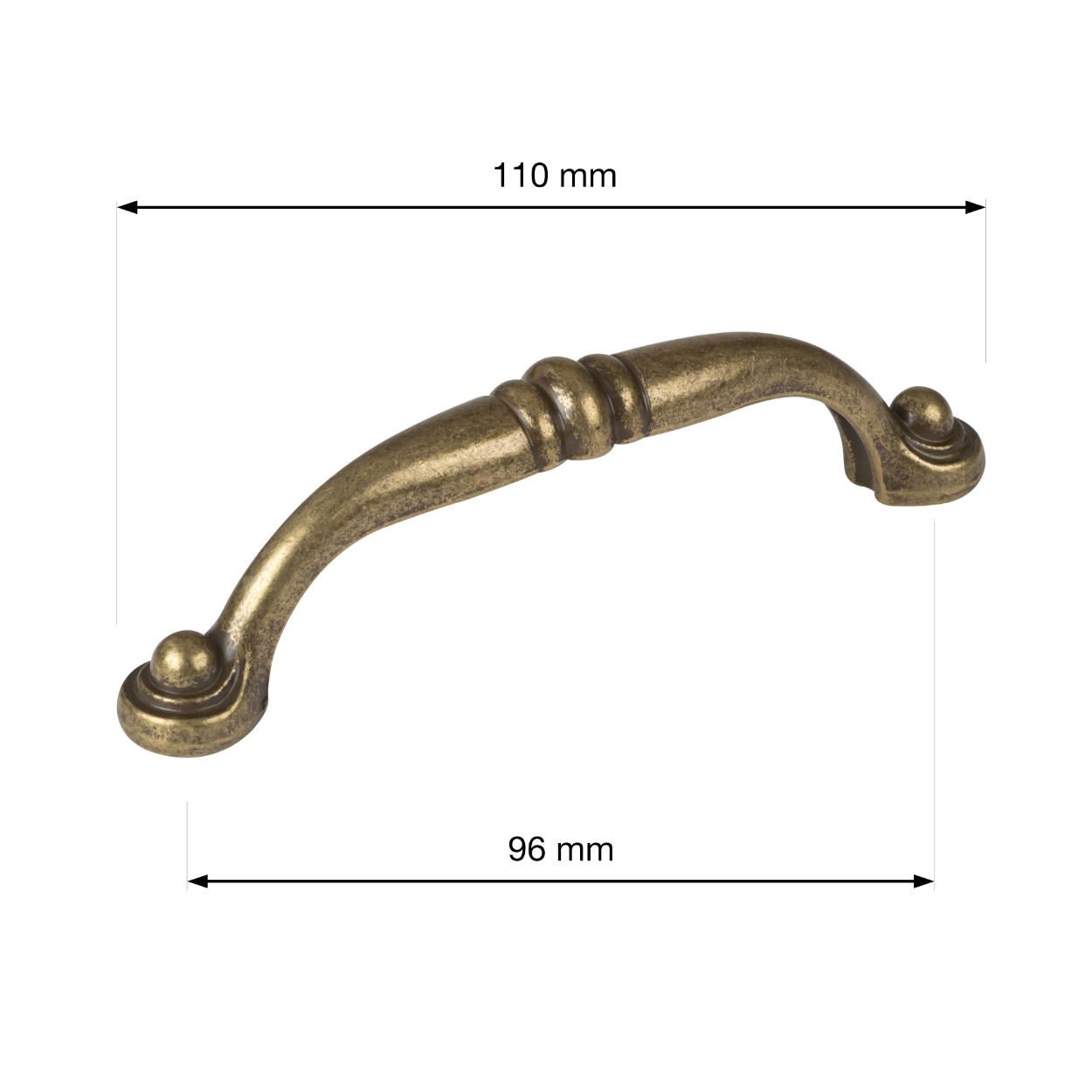 Alberta Handle Brass Antique 96mm