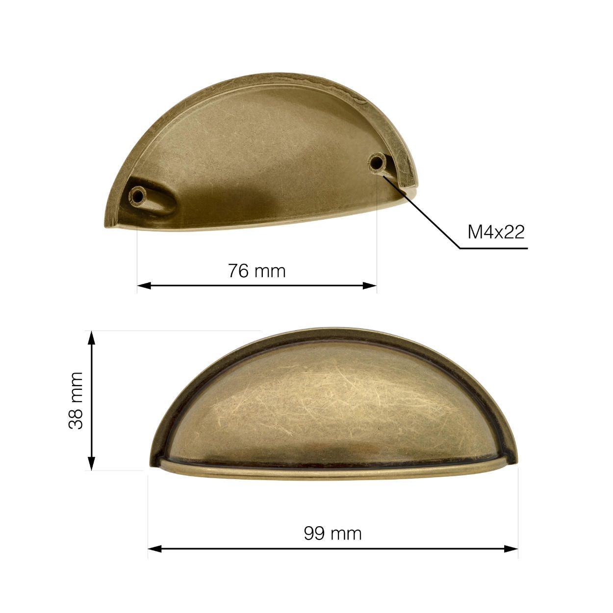 Monza Handle Golden 76mm