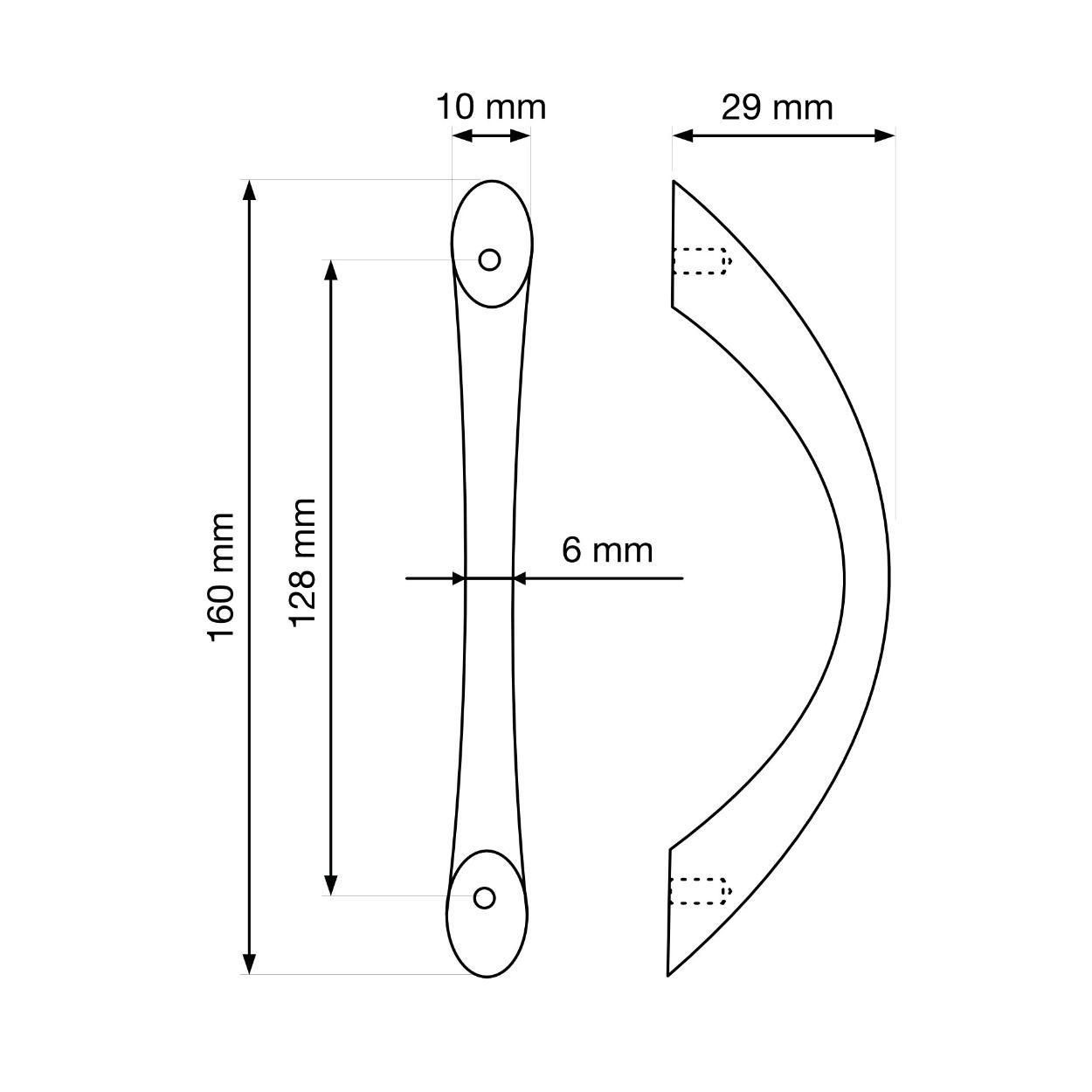 Gitka Handle Matt Nickel 128mm