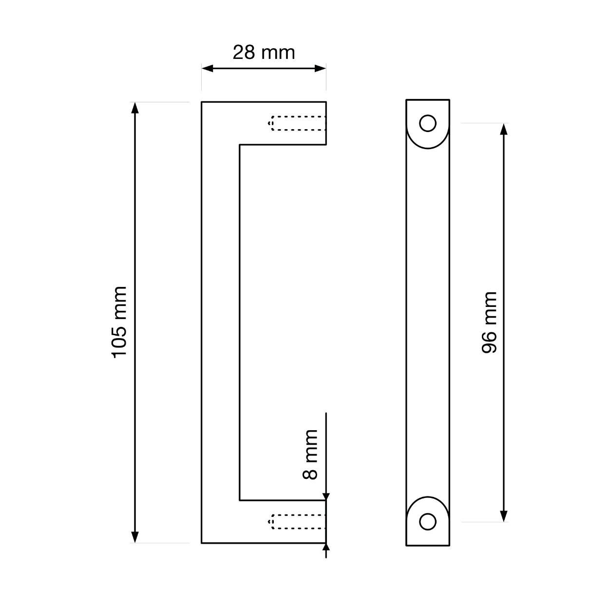 Prisma Handle Brushed Nickel 96mm