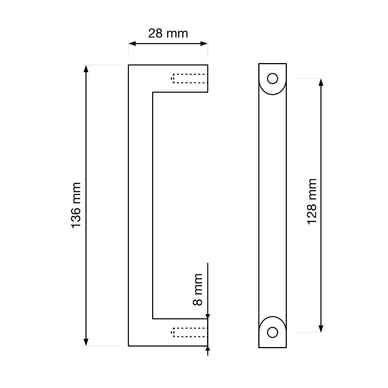 Prisma Handle Brushed Nickel 128mm