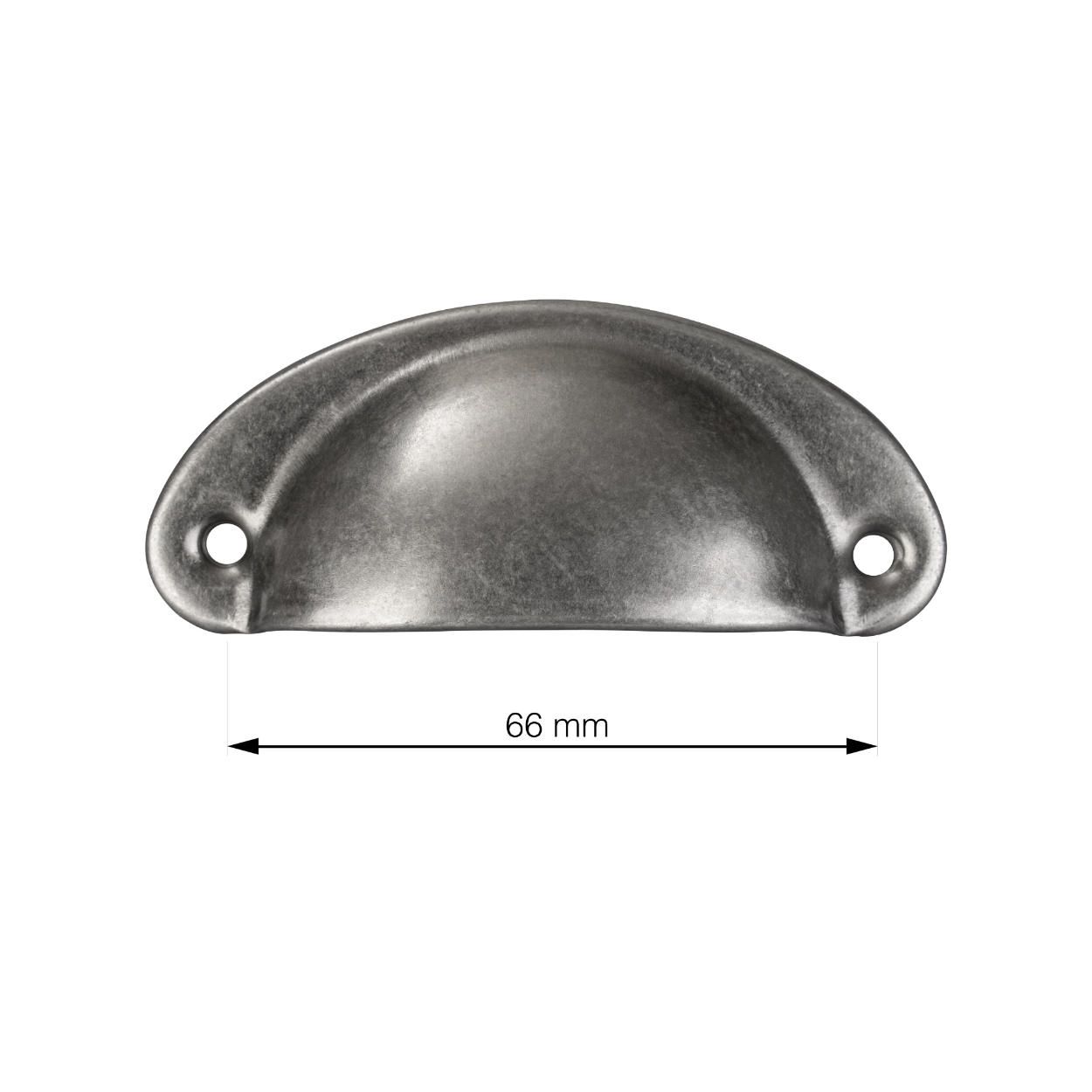 Skive Handle Antique Zinc 66mm