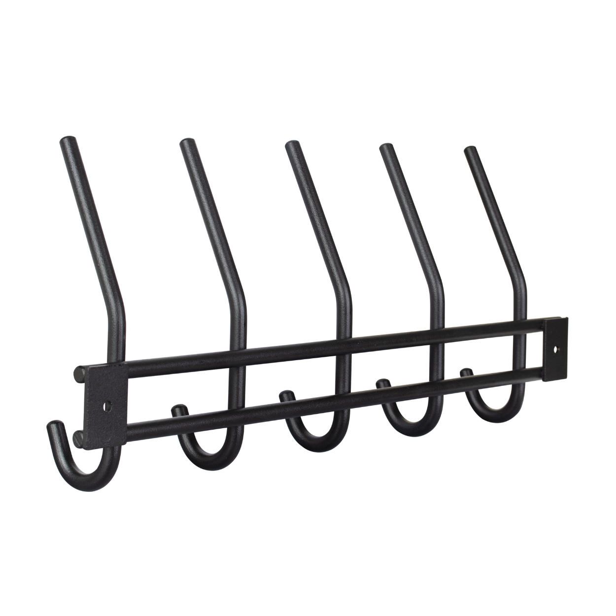 5 Hook Matt Black Hook Rail